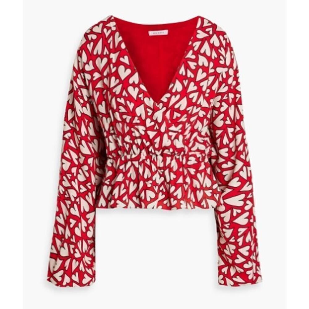Rhode Mila Wrap-Effect Heart Blouse Sz. M